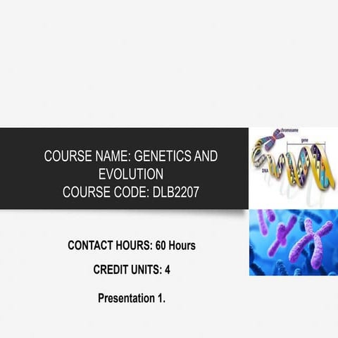 Introduction to genetics, Mendel's work.
