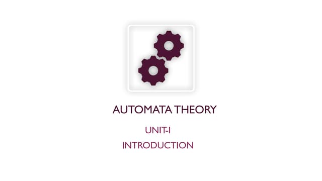1. Introduction automata throry and intoduction