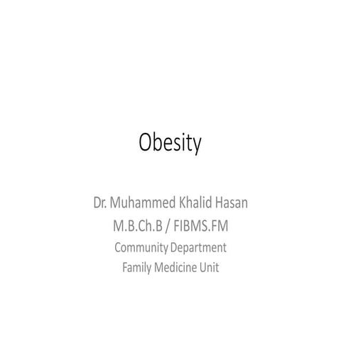A lecture about obesity for medical students