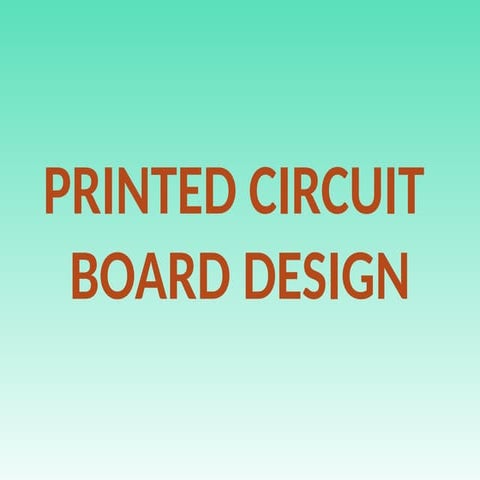 1.PCB Basic Fundamentals using kicad or orcad