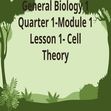 GENERAL BIOLOGY 1QUARTER 1 MODULE 1 CELL THEORY PPT