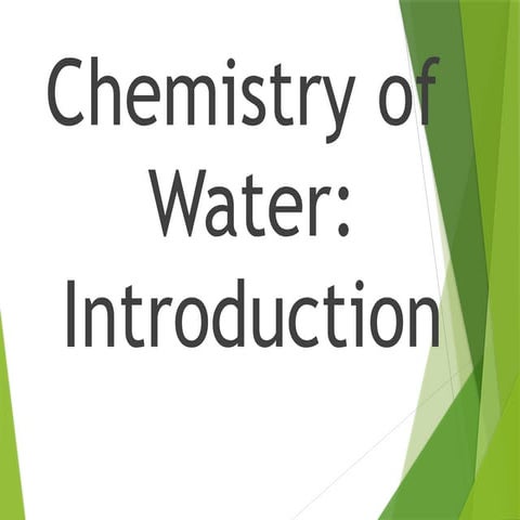 Introduction to Chemistry of Water: Bonding in Water