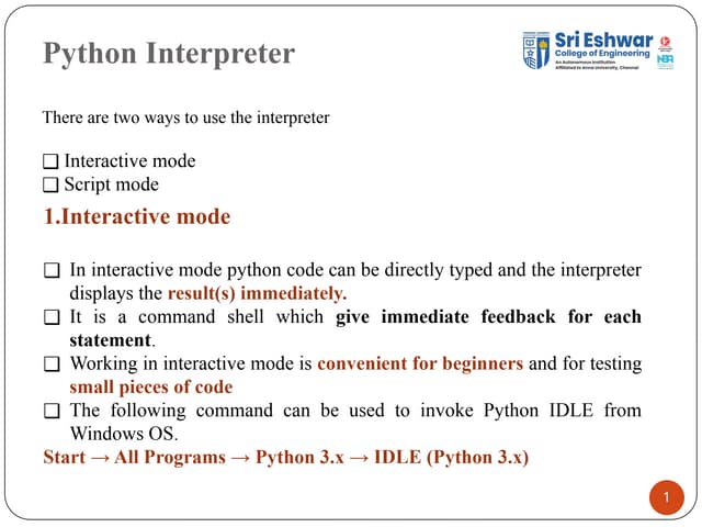 1.2 Python Interpreter and Interactive Modes(1).pptx