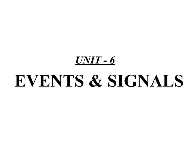 events and signals in Unified modelling language