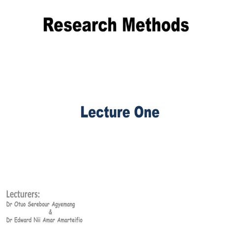 Lecture notes on Business Research Methods