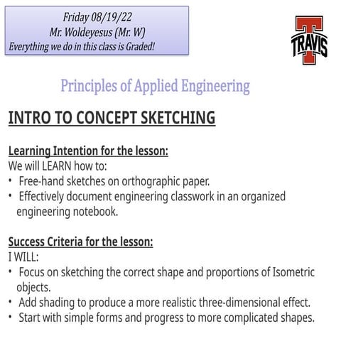 concept sketch as introduction in engineering class | PPTX