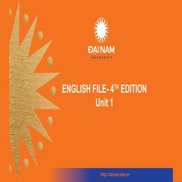 English File Elementary 4th Edition -Unit 1 | PPTX