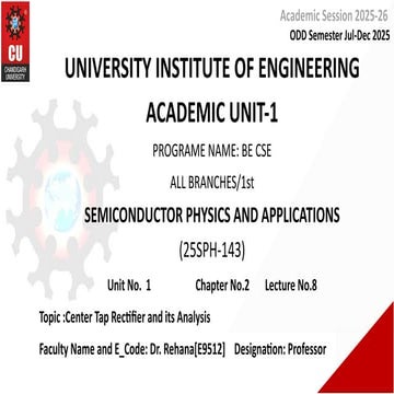 Semiconductor physics and its applications