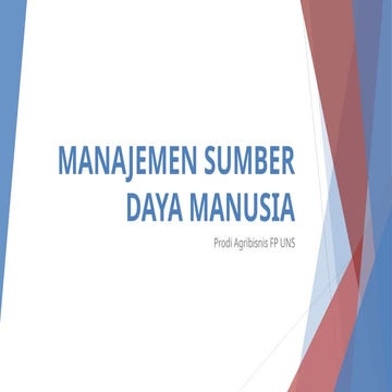 1. PENDAHULUAN Manajemen Sumber Daya Manusia