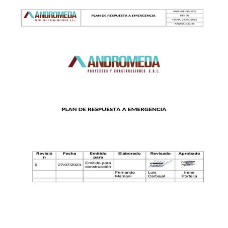 1. PLAN DE RESPUESTA A EMERGENCIA.docx contingencia y respuesta a ...