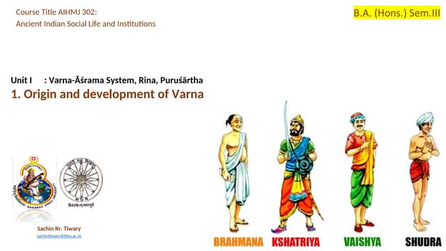 Varna system in Ancient India_AIHC and Archaeology