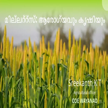 മില്ലറ്റ്സ് ആരോഗ്യം, കൃഷി, വിപണി സാധ്യതകൾ (1).pptx