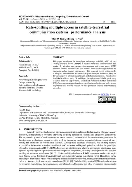 Rate-splitting multiple access in satellite-terrestrial communication systems...