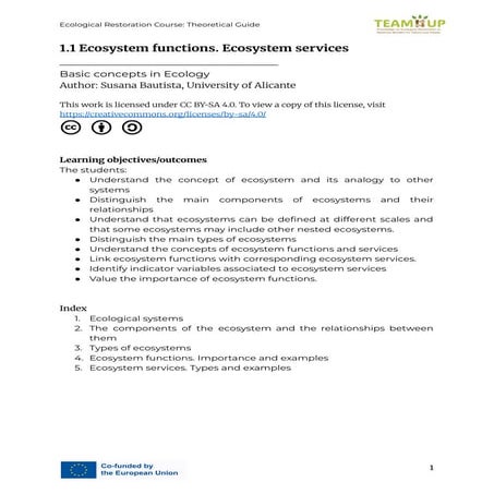 BLOCK_1_ 1.1 Ecosystems. Ecosystem functions and services_supporting material