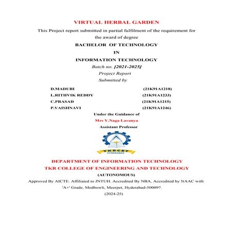 VIRTUAL HERBAL GARDEN free project document download