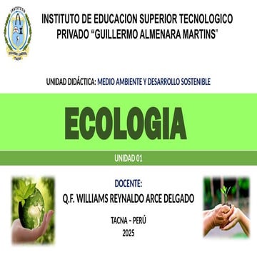 1. ECOLOGIA Y ECOSISTEMA, ASPECTOS BASICO