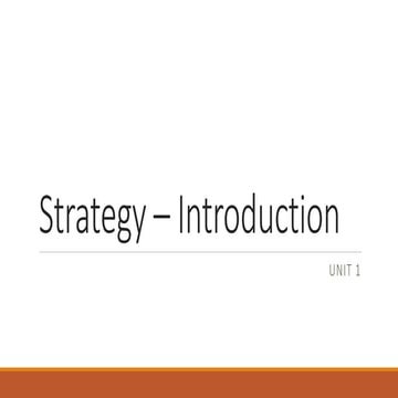 Introduction of Strategy for MBA Students