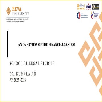 1. An Overview of Financial Systems and it’s important
