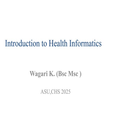 fundamentals of Health informatics course pptx