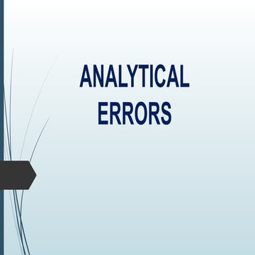 Errors in pharmaceutical analysis | PPTX