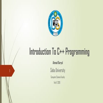 Introduction to C ++ Programming saba university | PPTX