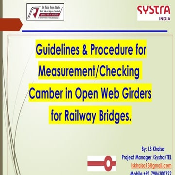 1.Camber Measurement, Method & procedure and Loss of Camber in Open web ...