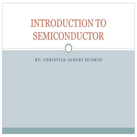 Comprehensive Introduction to Semiconductor Physics and Devices | PPTX