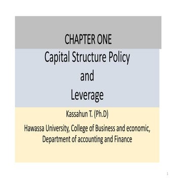 UNIT 3 CAPITAL STRUCTURE THEORY AND LEVERAGE ANALYSIS | PPTX