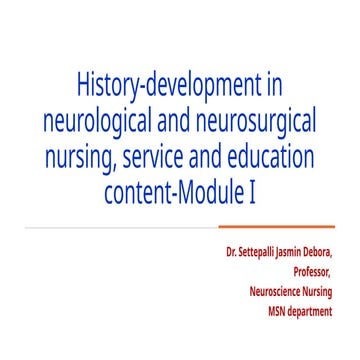 Evolution and Specialization in Neurological and Neurosurgical Nursing ...