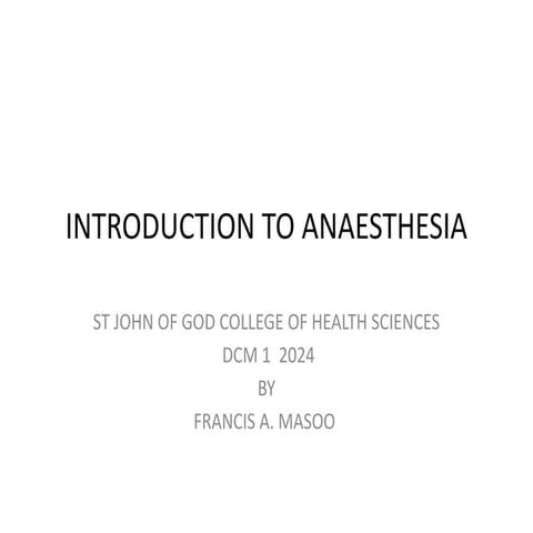 Anesthesia | PPTX