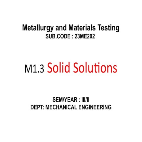 solid solutions | PPT