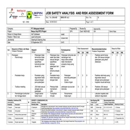 Comprehensive Job Safety Analysis and Risk Assessment for Construction ...