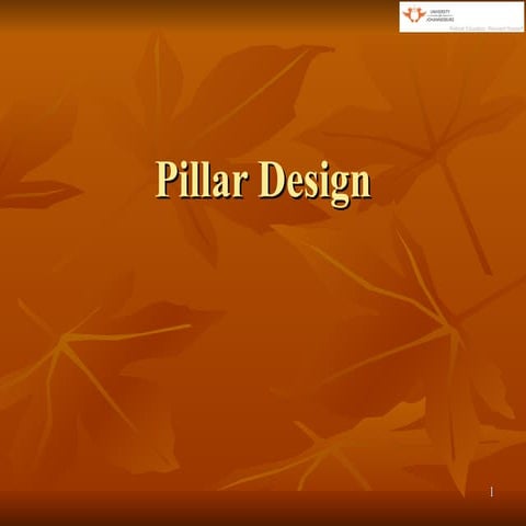 Design of Bord and Pillar method in coal mines | PPTX