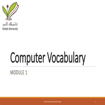 Comprehensive Computer Vocabulary for English Learners in Technology | PPTX