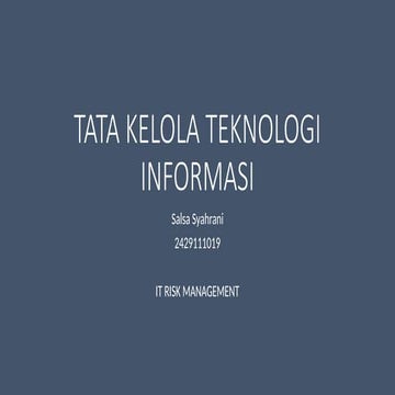 Review tata kelola teknologi informasi pada saat ini | PPTX