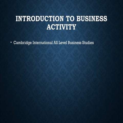 Comprehensive Overview of Business Activity and Management Principles ...