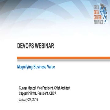 ODCA DevOps: Magnifying Business Value