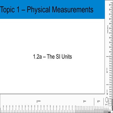 Physics 1.2a   The SI Units