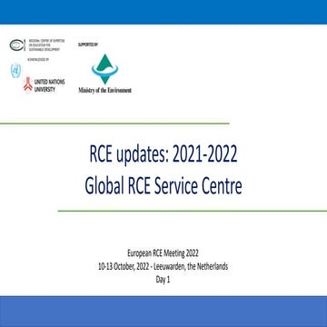 RCE updates: 2021-2022 Global RCE Service Centre
