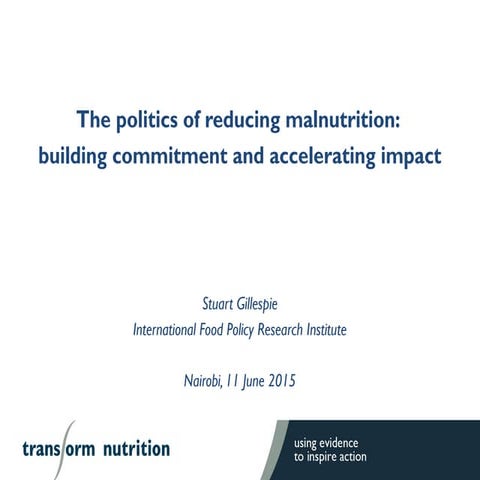 Stuart Gillespie, Senior Research Staff International Food Policy Research In...