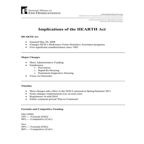 1.2 The HEARTH Act 101