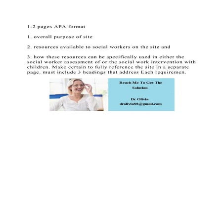 1-2 pages APA format1. overall purpose of site 2. resources .docx
