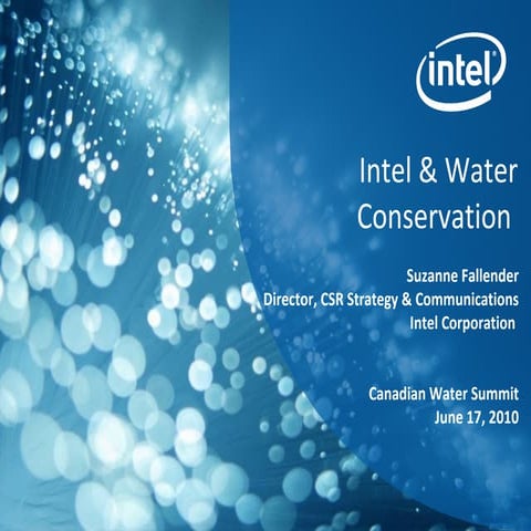 Suzanne Fallender, Intel Corporation - Intel and Water Conservation