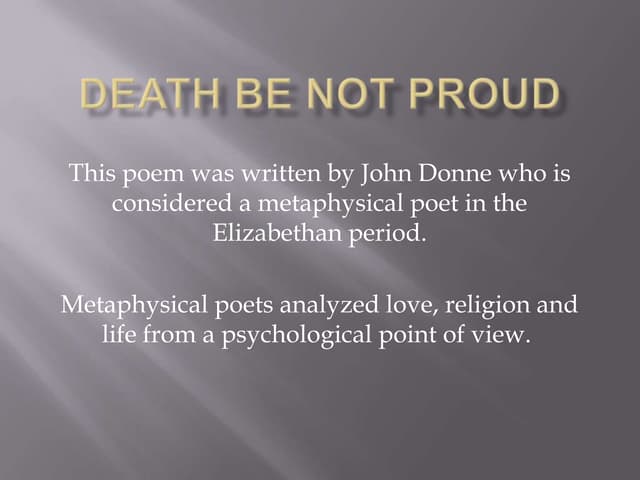 Death Be Not Proud Poem