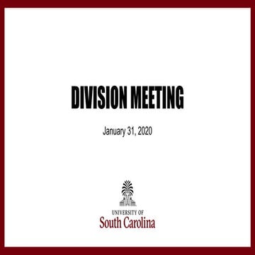 Jan. 31, 2020 Division Meeting