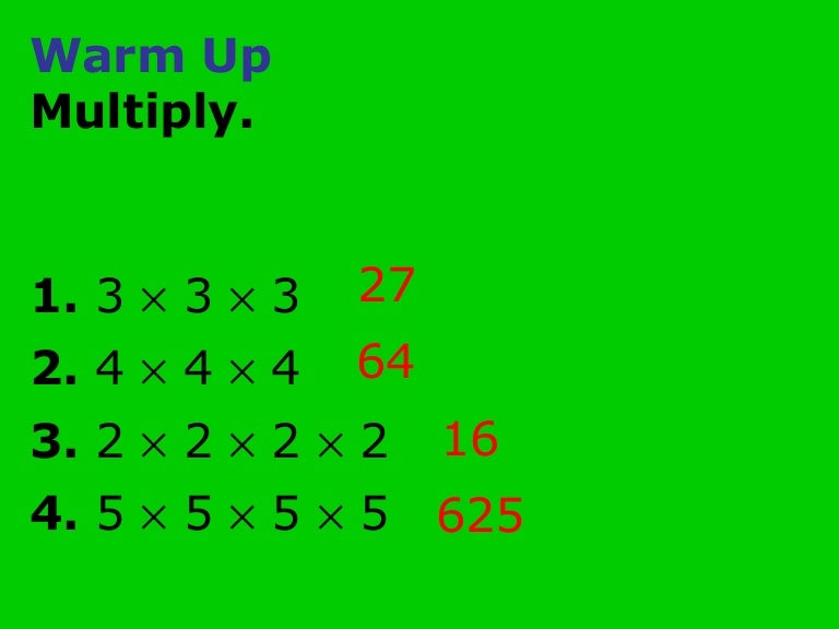 Introduction to exponents
