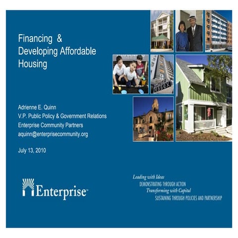 1.3 Financing and Developing Affordable Housing