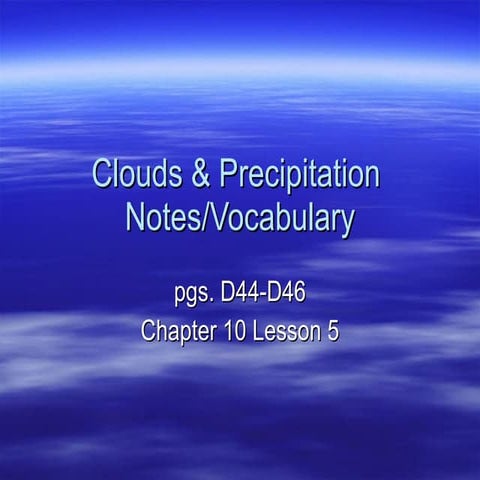 1.4 Clouds and Precipitation Ch10 L5