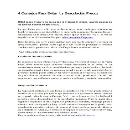 La eyaculación precoz | DOCX