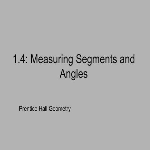 Measuring Segments and Coordinate Plane